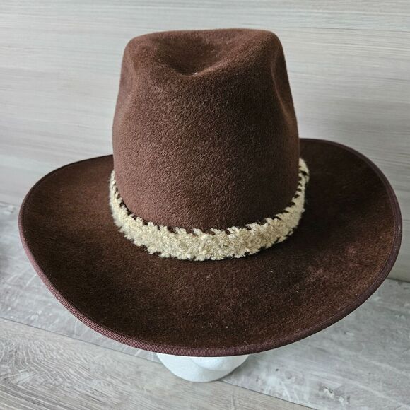 Adam 101 Corral Adam Western Cowboy Felt Hat Mens Size Small 6 3/4 Pampa Brown - Picture 5 of 16